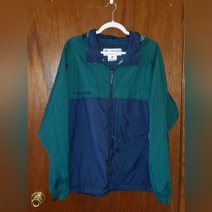 Vintage Columbia Green Blue Windbreaker Jacket Sz Large